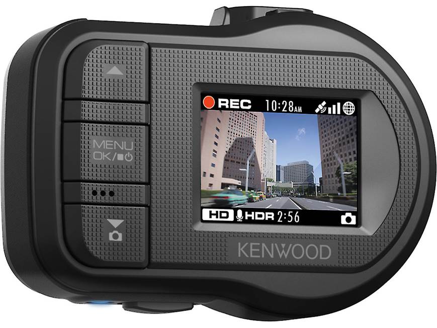 Kenwood DRV-410 HD dash cam with GPS and safety sensor at Crutchfield