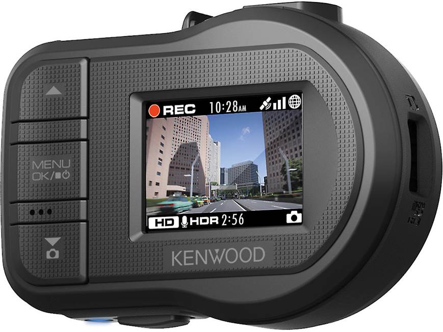 Kenwood DRV-410 HD dash cam with GPS and safety sensor at Crutchfield