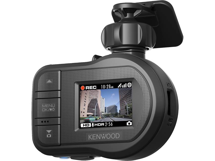 Kenwood DRV-410 HD dash cam with GPS and safety sensor at Crutchfield
