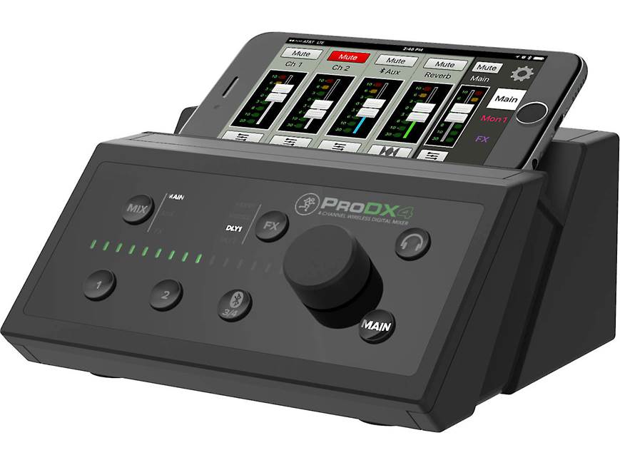Mackie ProDX4 4-channel digital mixer with Bluetooth® control at