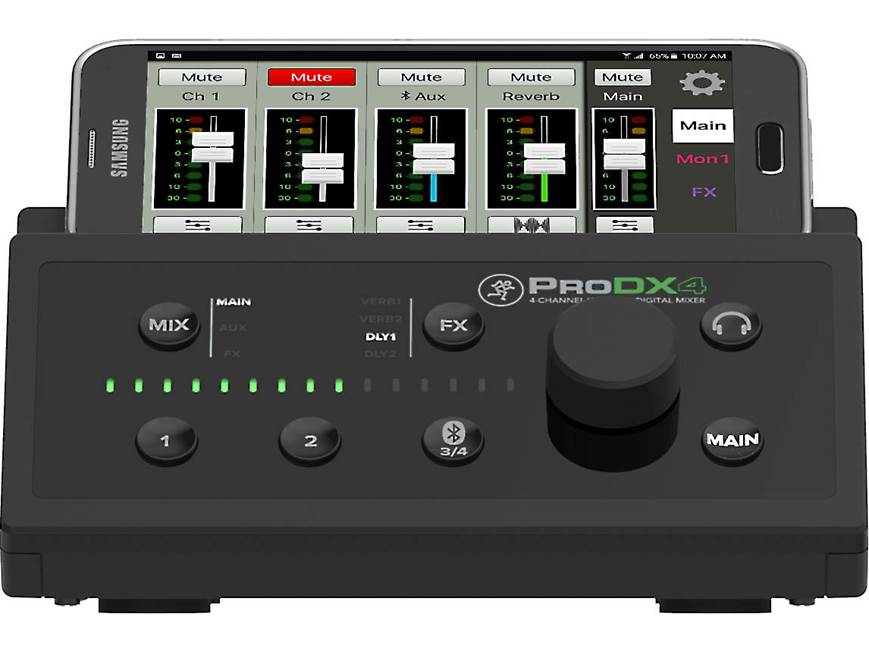 Mackie ProDX4 4-channel digital mixer with Bluetooth® control at