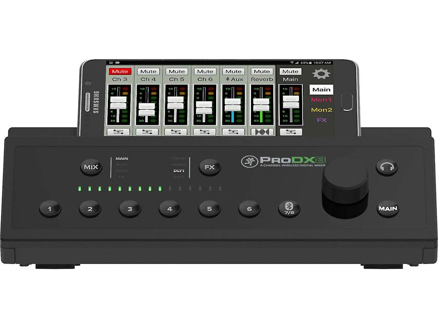 Mackie ProDX8 8-channel digital mixer with Bluetooth® control at