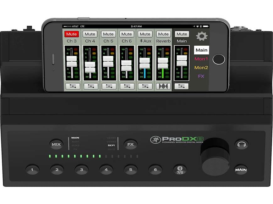 Mackie ProDX8 8-channel digital mixer with Bluetooth® control at