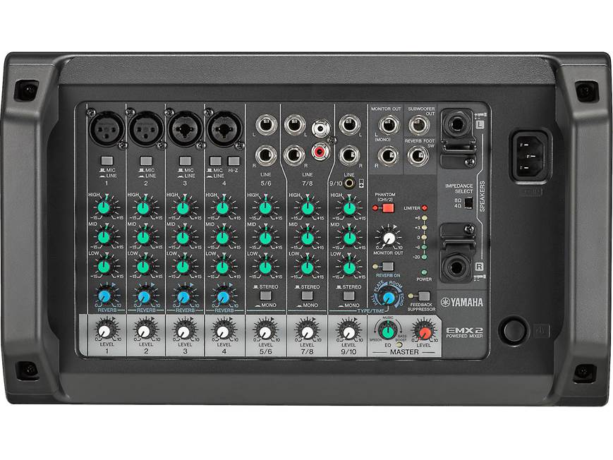 Yamaha EMX2 10-channel powered mixer — 170W RMS x 2 at Crutchfield