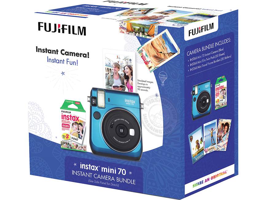 Fujifilm Instax Mini 70 Travel Bundle (Blue) Instant camera, film
