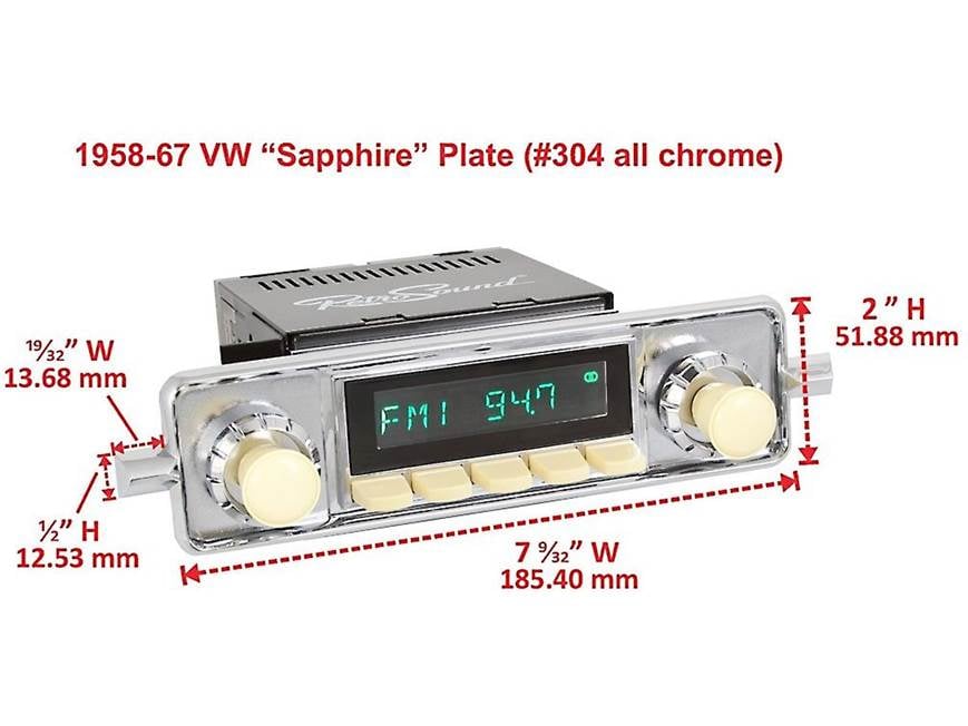 RetroSound 304 Faceplate (Chrome) Install a RetroSound car stereo