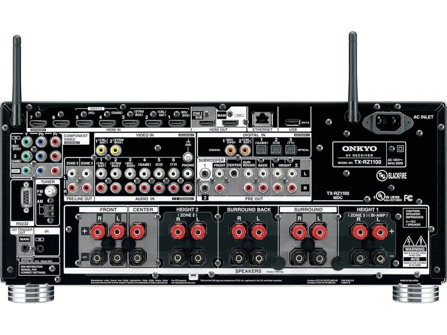 Onkyo TX-RZ1100 9.2-channel home theater receiver with Wi-Fi