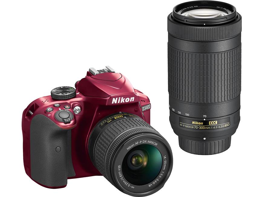 Nikon D3400 Two Lens Kit (Red) 24.2-megapixel digital SLR camera