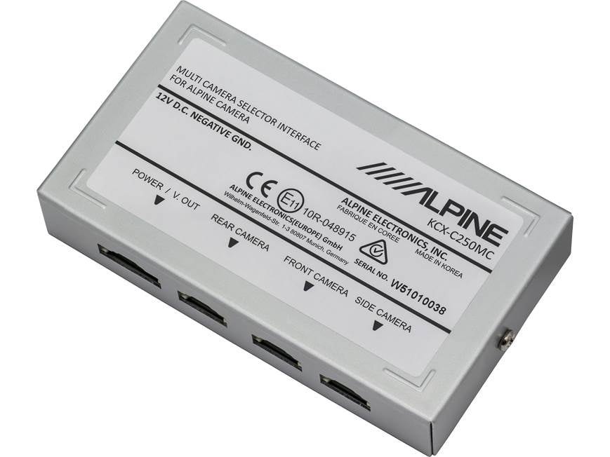 Alpine KCX-C250MC Multi-camera selector interface at Crutchfield