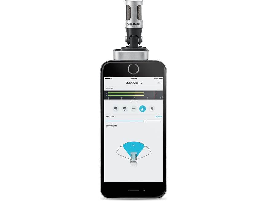 Shure MOTIV™ MV88 iOS® digital condenser microphone with Lightning