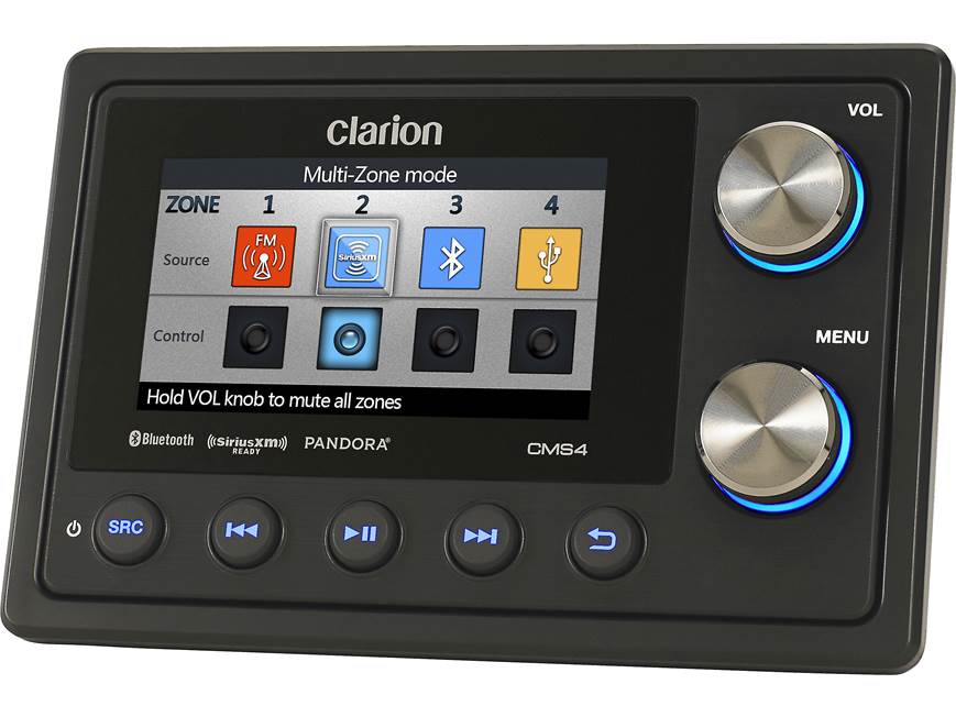 Clarion CMS4 Hideaway marine digital media receiver with Bluetooth