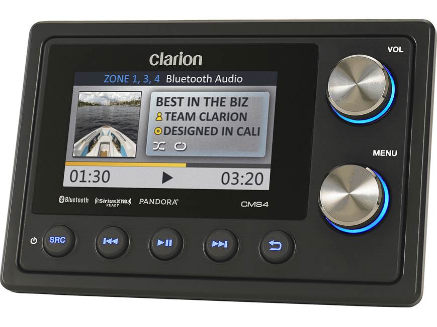 Clarion CMS4 Hideaway marine digital media receiver with Bluetooth
