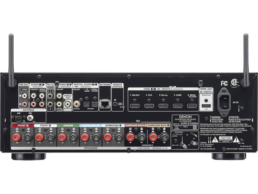 Denon AVR-X1400H IN-Command 7.2-channel home theater receiver with