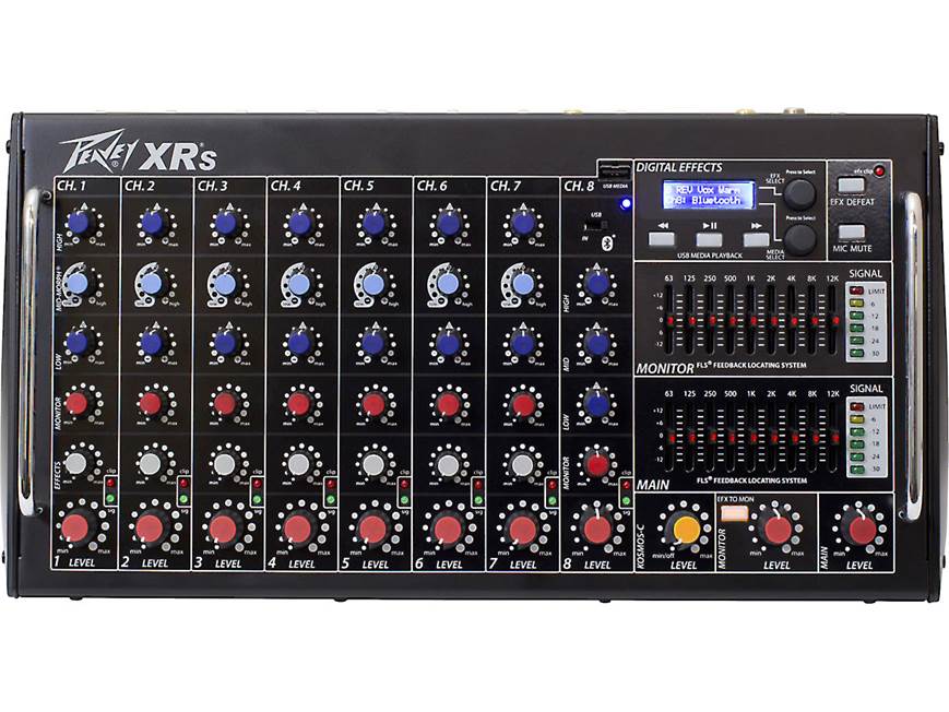 Peavey XR®-S 8-channel powered mixer with effects and Bluetooth