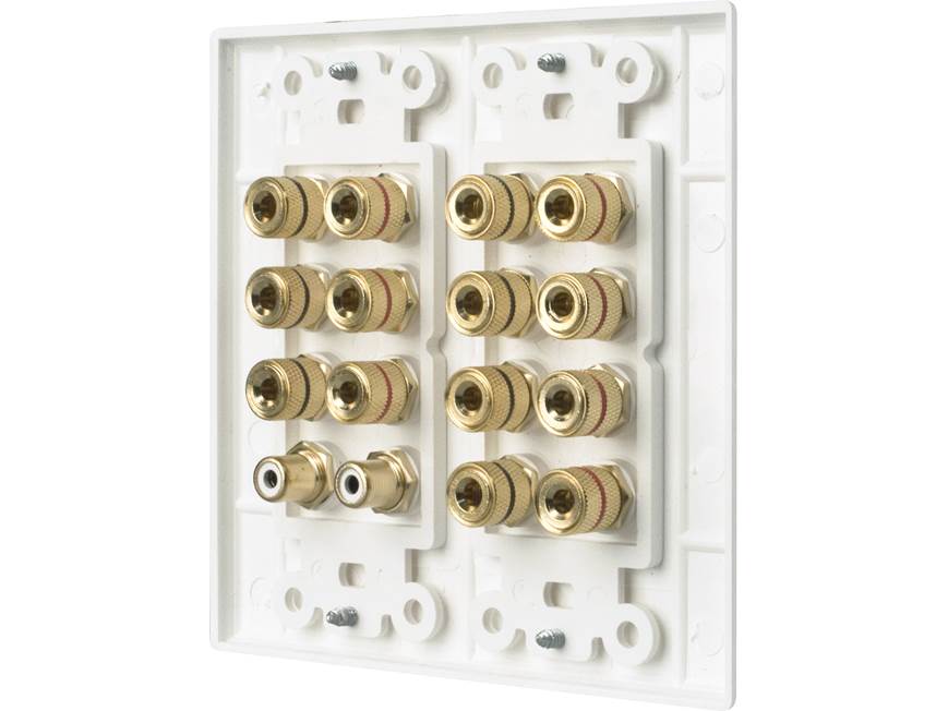 Placca A Muro 7.2 Canali Per Home Theater – Connettori Banana Placcati Oro, Femmina