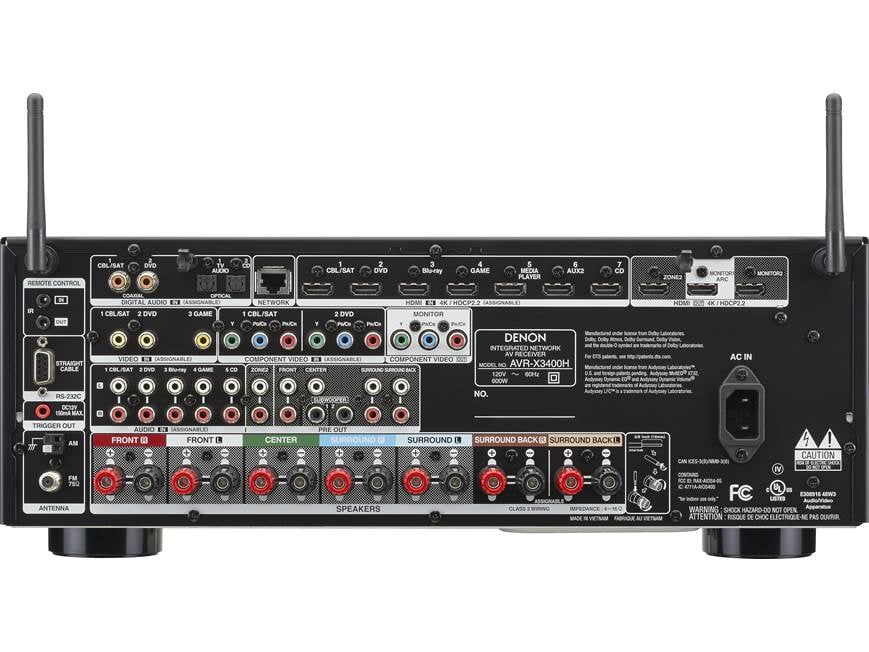 Denon AVR-X3400H IN-Command 7.2-channel home theater receiver with