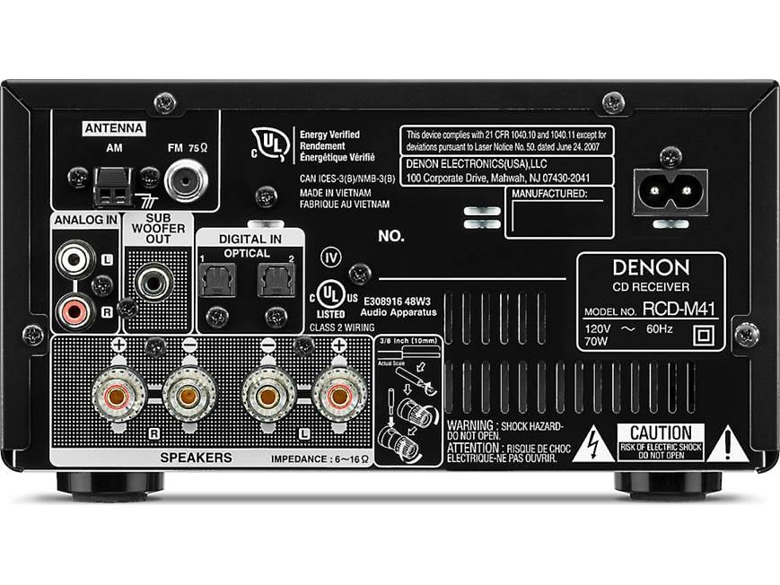 Denon D-M41 CD/FM micro desktop stereo system with Bluetooth® at