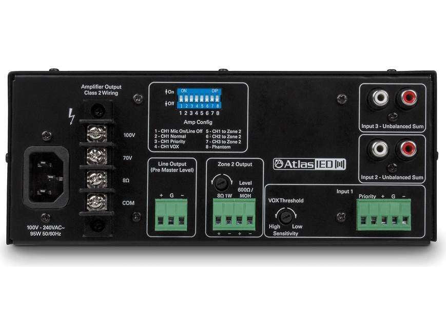 AtlasIED AA35G 3-input commercial mixer/amplifier — 35W x 1 at 70V