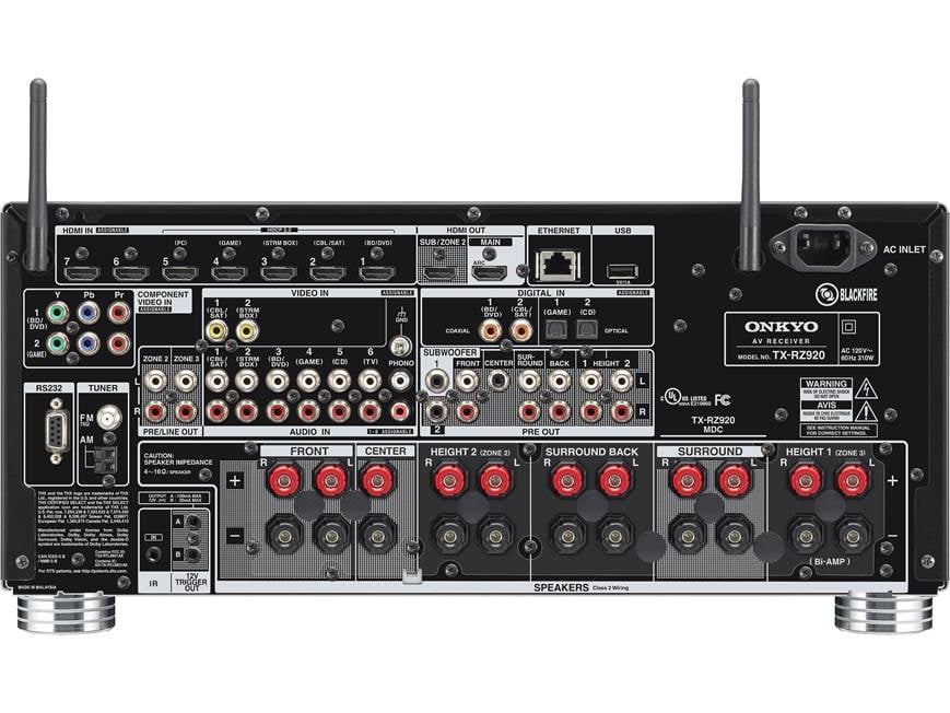 Onkyo TX-RZ920 9.2-channel home theater receiver with Wi-Fi