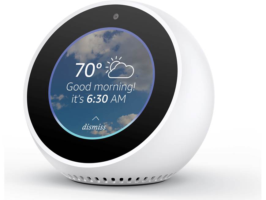【最終値下げ】Amazon echo spot ホワイト Amazon Echo Spot (2024 Release) Smart Alarm Clock with Vibrant