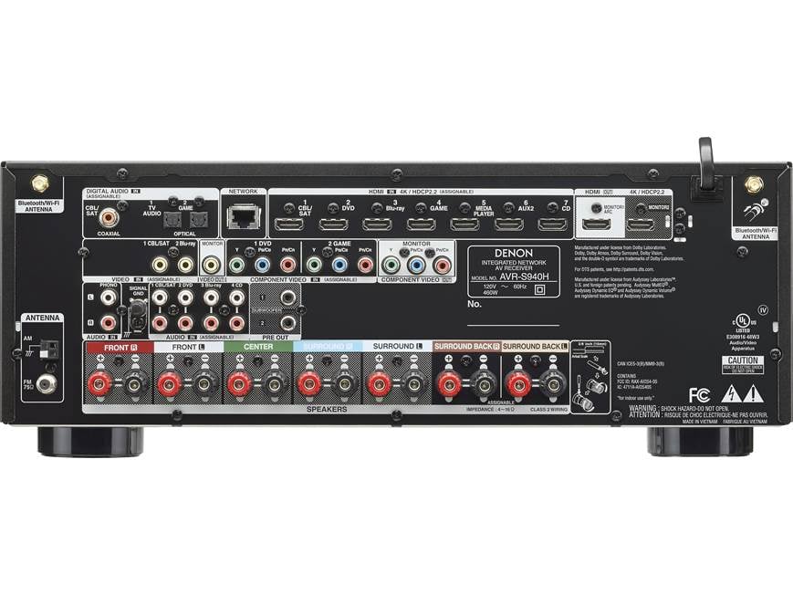 Denon AVR-S940H 7.2-channel home theater receiver with Wi-Fi