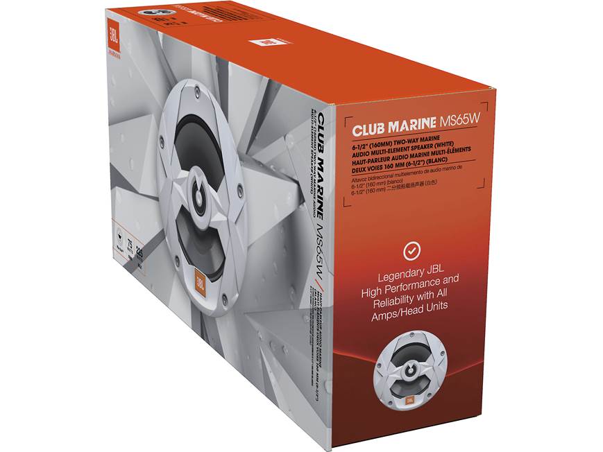 JBL Club Marine MS65B 6.5-Inch 2-Way Marine Speakers – Pair – Waterproof, 75W RMS