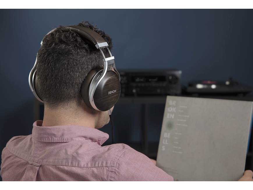 Denon AH-D5200 Over-ear zebrawood headphones at Crutchfield