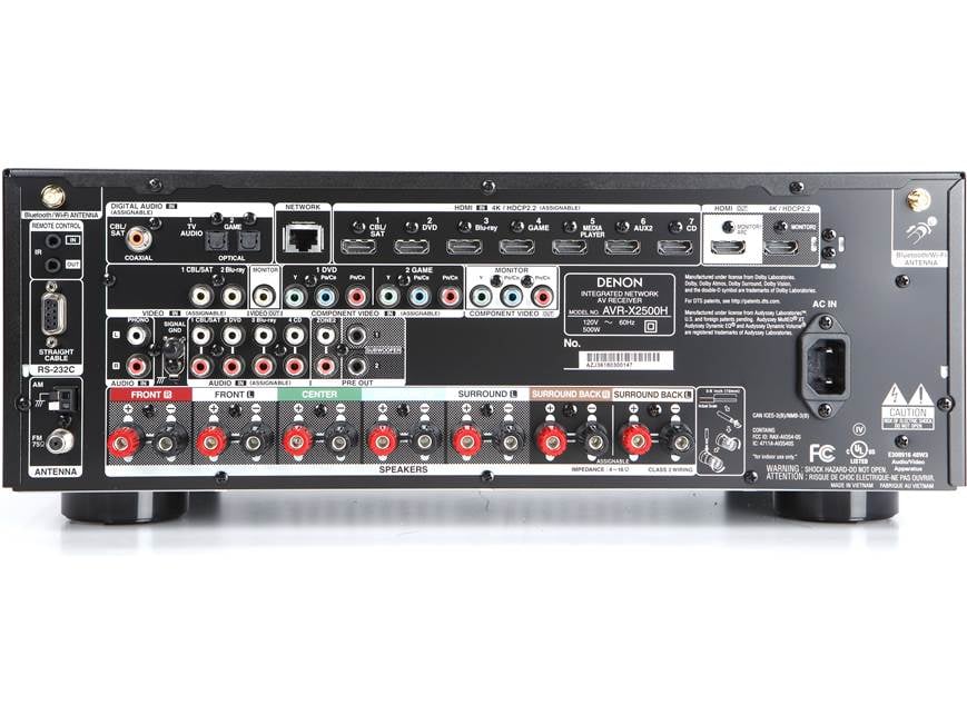 Denon AVR-X2500H 7.2-channel home theater receiver with Wi-Fi