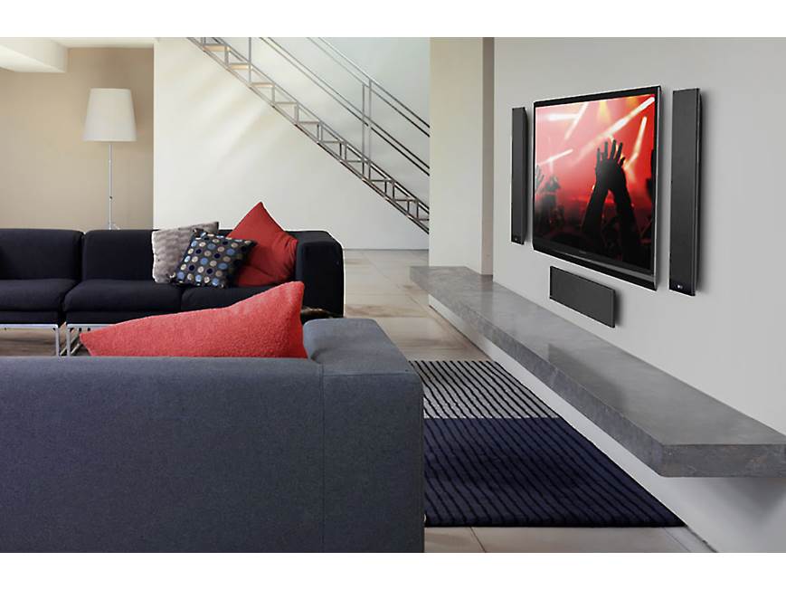 KEF T301 (Black) Ultra-thin wall-mountable home theater speakers