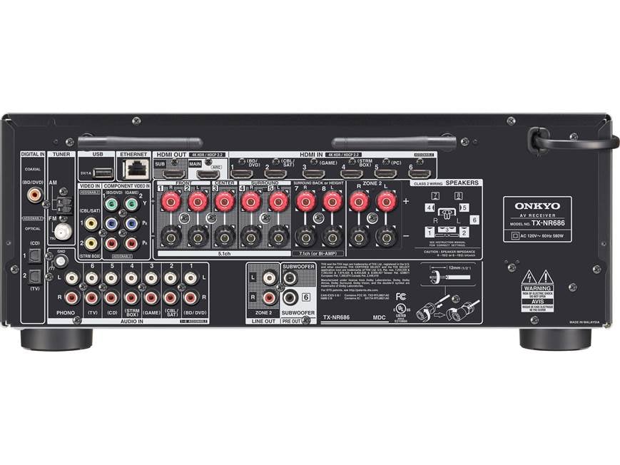Onkyo TX-NR686 7.2-channel home theater receiver with Wi-Fi