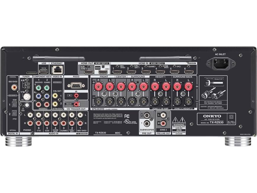 Onkyo TX-RZ630 9.2-channel home theater receiver with Wi-Fi