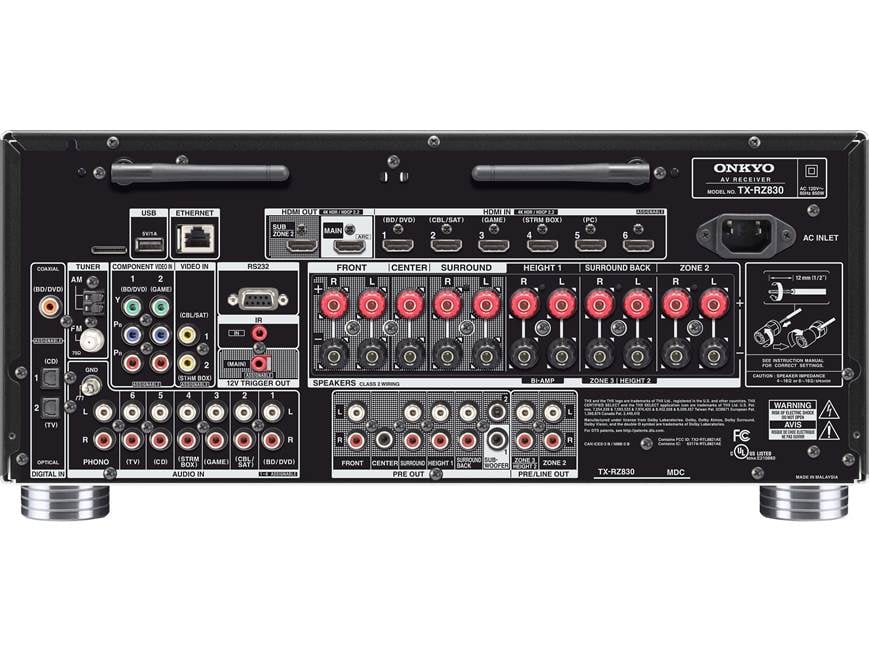 Onkyo TX-RZ830 9.2-channel home theater receiver with Wi-Fi