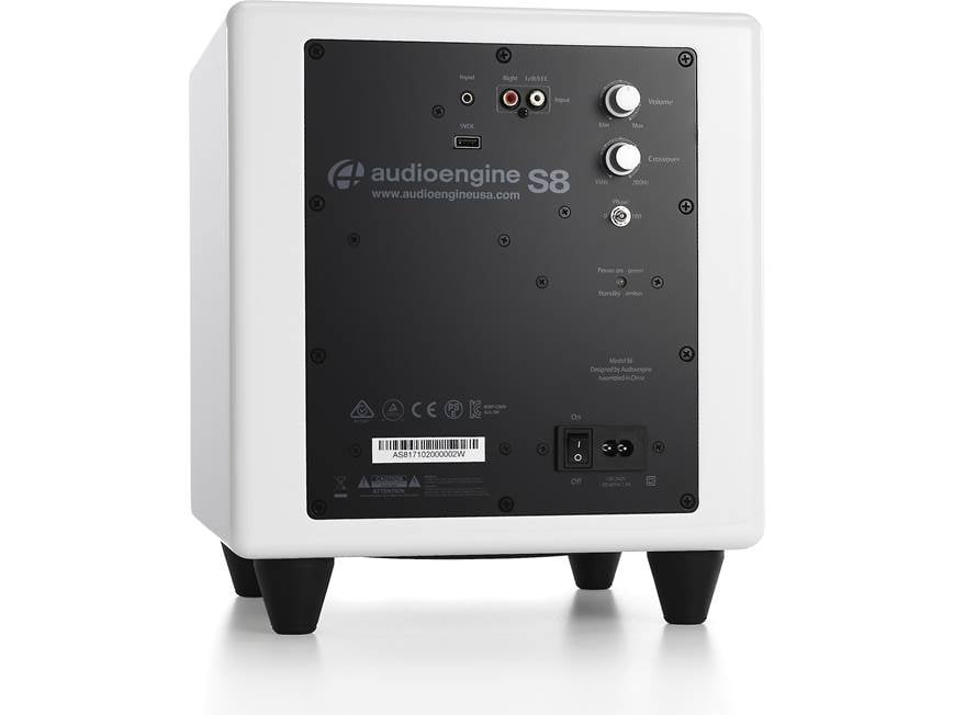 Audioengine S8 (Gloss White) Compact powered subwoofer (Gloss