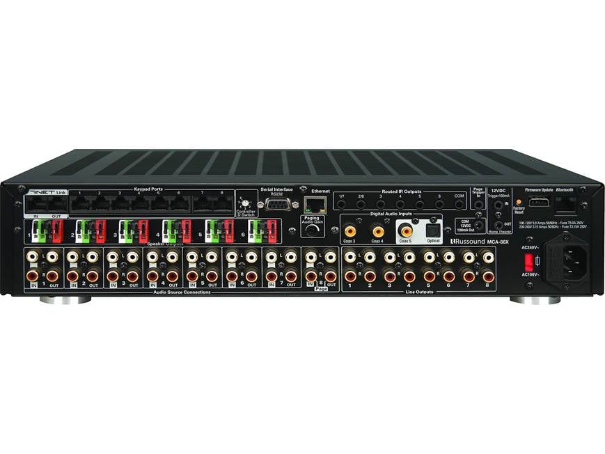 Russound MCA-88X Multi-zone controller, amplifier, and music