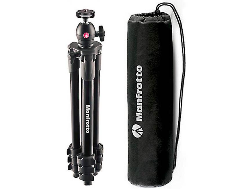 Manfrotto Compact Light (Black) Lightweight aluminum tripod with
