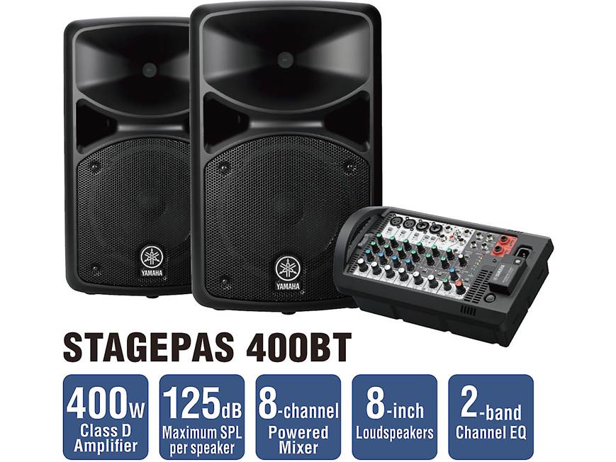 Yamaha STAGEPAS 400BT Portable 8-channel PA system with Bluetooth