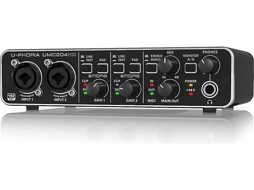Behringer U-Phoria UMC204HD USB 2.0 audio interface for Mac® and