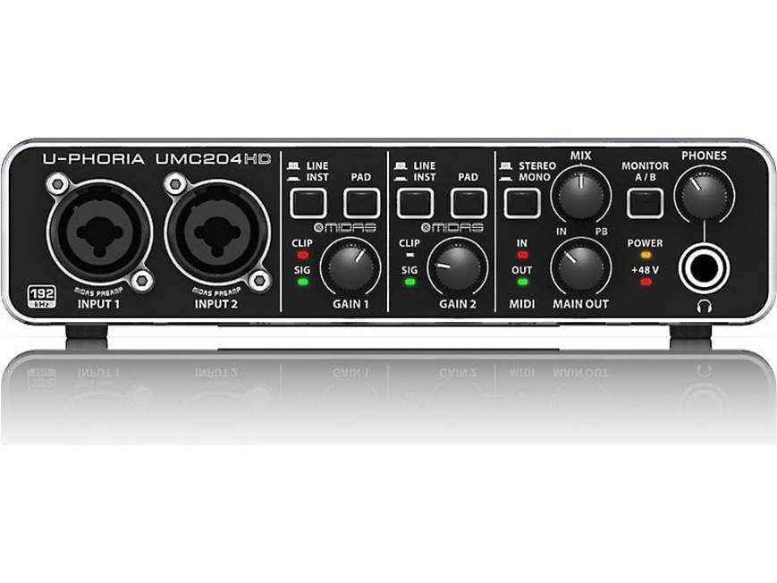 Behringer U-Phoria UMC204HD USB 2.0 audio interface for Mac® and