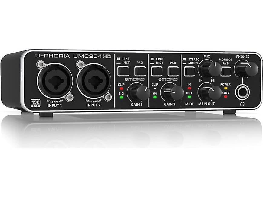Behringer U-Phoria UMC204HD USB 2.0 audio interface for Mac® and