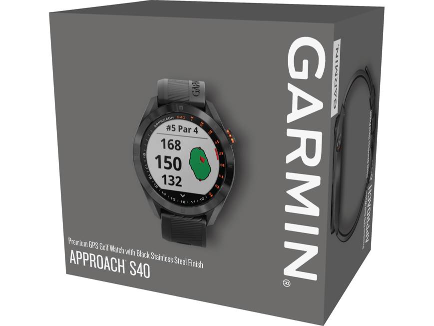 Garmin Approach® S40 (Black) Golf GPS watch — covers over 41,000