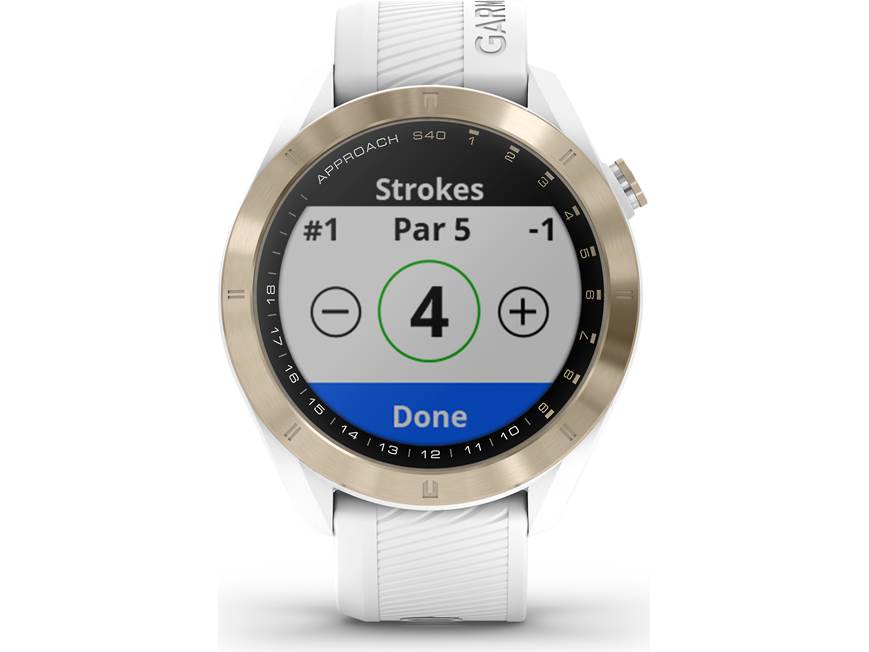 Garmin Approach® S40 (White) Golf GPS watch — covers over 41,000