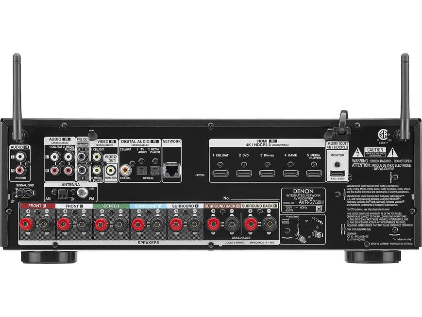 Denon AVR-S750H 7.2-channel home theater receiver with Wi-Fi