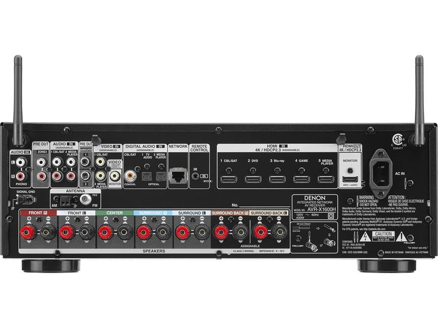 【美品】DENON AVR-X1600H Denon AVR-X1600H 7.2-channel home theater receiver with Wi-Fi