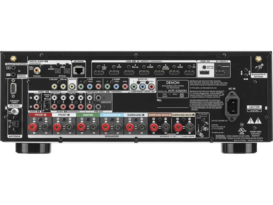 【AVアンプ】DENON AVR-X2100W Denon AVR-X2600H (2019 model) 7.2-channel home theater receiver