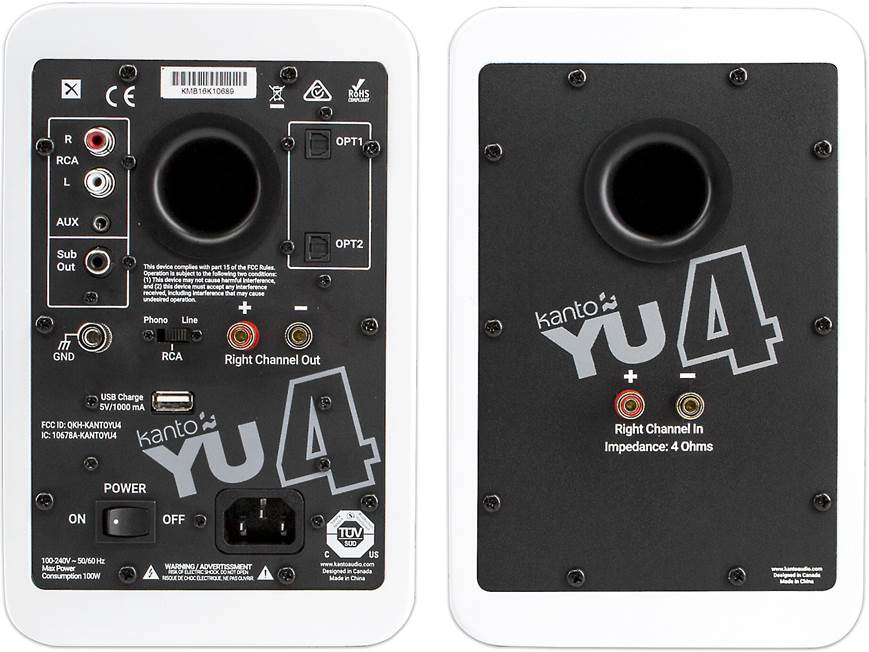 Kanto YU4 (Matte White) Powered stereo speakers with Bluetooth