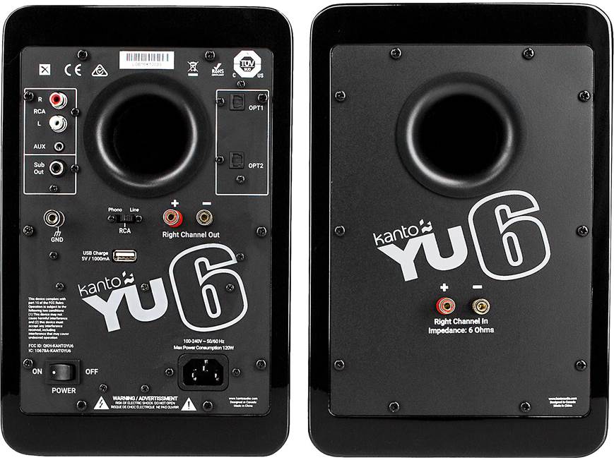 Kanto YU6 (Gloss Black) Powered stereo speakers with Bluetooth