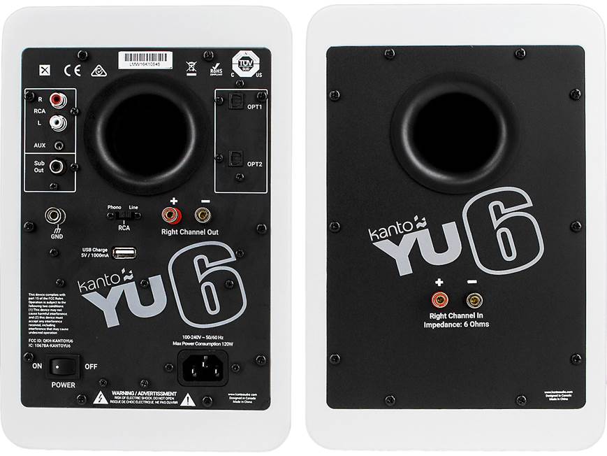 Kanto YU6 (Matte White) Powered stereo speakers with Bluetooth