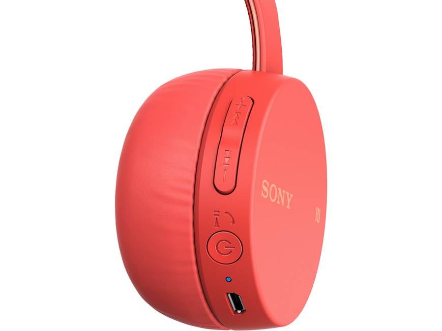 Sony WH-CH400 (Red) On-ear wireless Bluetooth® headphones (Red) at