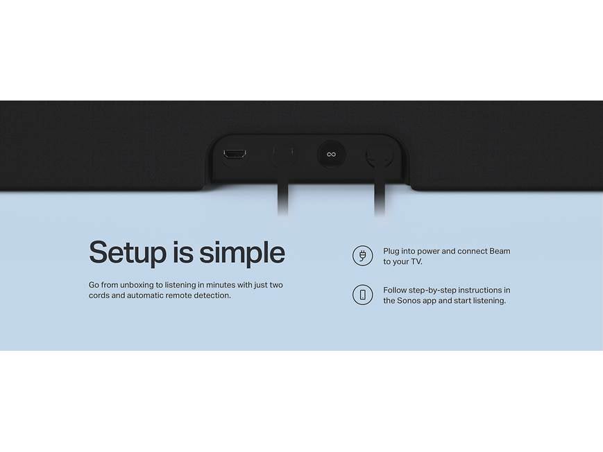 Sonos Beam (Black) TV sound bar/wireless music system with Amazon