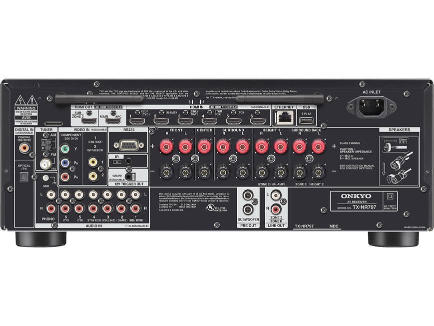 Onkyo TX-NR797 (2019 model) 9.2-channel home theater receiver with